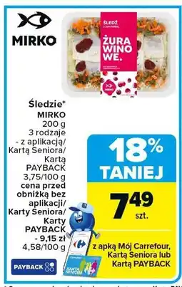 Carrefour Market Śledzie Mirko 3 rodzaje oferta