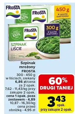 Carrefour Market Szpinak mrożony w liściach, siekany Frosta oferta