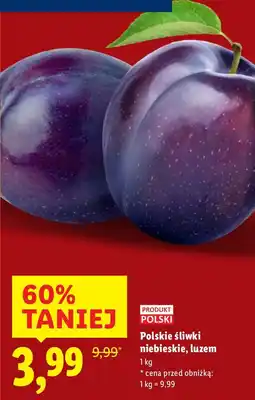 Lidl Śliwki niebieskie polskie luzem Lidl oferta