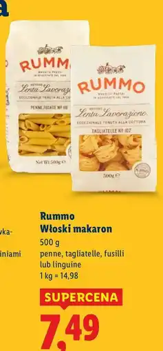 Lidl Makaron Włoski makaron penne, tagliatelle, fusilli lub linguine Rummo oferta