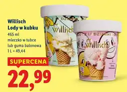 Lidl Lody w kubku Willisch mleczko w tubce lub guma balonowa oferta