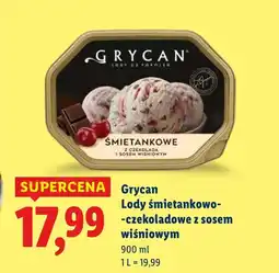 Lidl Lody śmietankowo-czekoladowe z sosem wiśniowym Grycan oferta