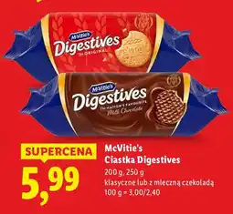 Lidl Ciastka McVitie's Digestives klasyczne lub z mleczną czekoladą oferta