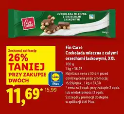 Lidl Czekolada Fin Carré mleczna z całymi orzechami laskowymi XXL oferta