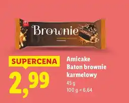Lidl Baton brownie Amicake karmelowy oferta