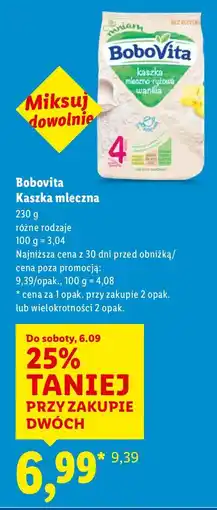 Lidl Kaszka Bobovita mleczna oferta