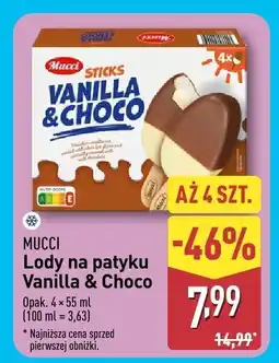 ALDI Lody na patyku Vanilla & Choco Mucci oferta