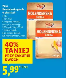 Lidl Pilos Holenderska gouda w plastrach oferta
