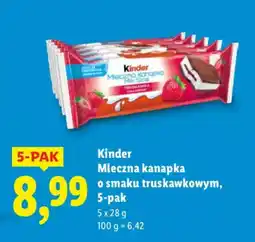 Lidl Kinder Mleczna kanapka o smaku truskawkowym oferta