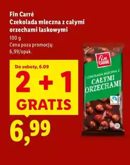 Lidl Fin Carré Czekolada mleczna z całymi orzechami laskowymi oferta