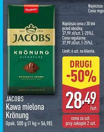 ALDI Kawa mielona Jacobs Krönung oferta
