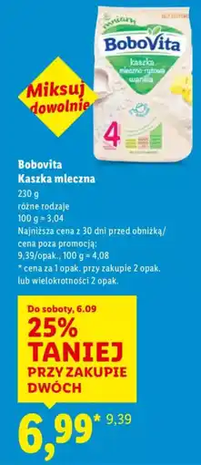 Lidl BoboVita Kaszka mleczna oferta