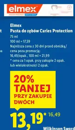Lidl Elmex Pasta do zębów Caries Protection oferta