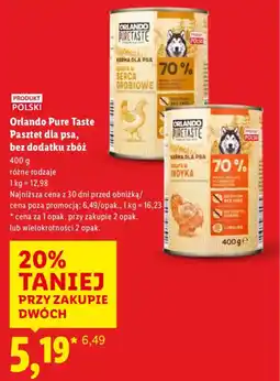 Lidl Orlando Pure Taste Pasztet dla psa, bez dodatku zbóż oferta