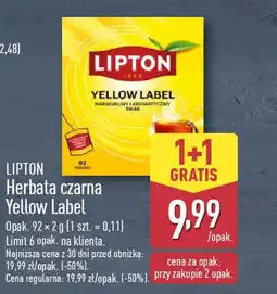 ALDI Lipton herbata czarna yellow label oferta