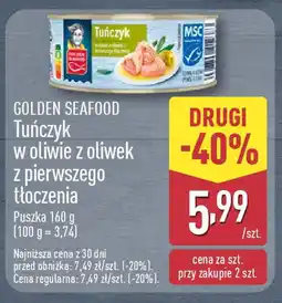 ALDI Golden seafood tuńczyk w oliwie z oliwek z pierwszego tłoczenia oferta