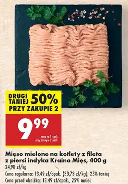 Biedronka Mięso mielone na kotlety z fileta z piersi indyka Kraina Mięs oferta
