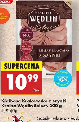 Biedronka Kiełbasa Krakowska z szynki Kraina Wędlin Select oferta