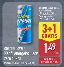 ALDI Golden power napój energetyzujący zero cukru oferta