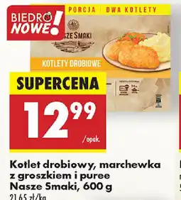 Biedronka Kotlet drobiowy, marchewka z groszkiem i puree Nasze Smaki oferta