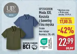 ALDI Up2fashion moda xxl koszula z bawełny i lnu męska oferta