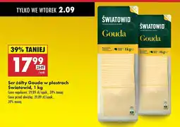 Biedronka Ser żółty Gouda w plastrach Światowid oferta