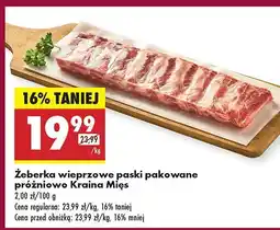 Biedronka Żeberka wieprzowe paski pakowane próżniowo Kraina Mięs oferta
