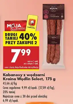 Biedronka Kabanosy z wędzarni Kraina Wędlin Select oferta