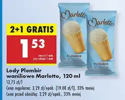 Biedronka Lody Plombir waniliowe Marletto oferta