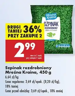 Biedronka Szpinak rozdrobniony Mroźna Kraina oferta