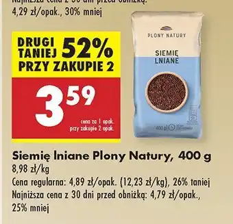 Biedronka Siemię lniane Płony Natury oferta