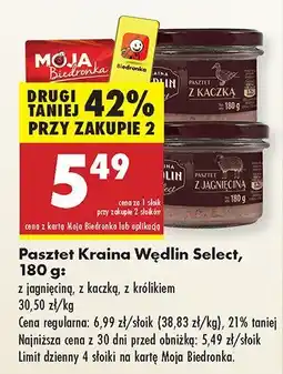 Biedronka Pasztet z kaczką, królikiem, wieprzowiną Kraina Wędlin Select oferta