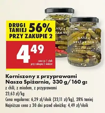 Biedronka Korniszony z przyprawami Nasza Spiżarnia oferta