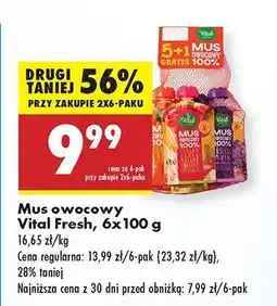 Biedronka Mus owocowy Vital Fresh oferta