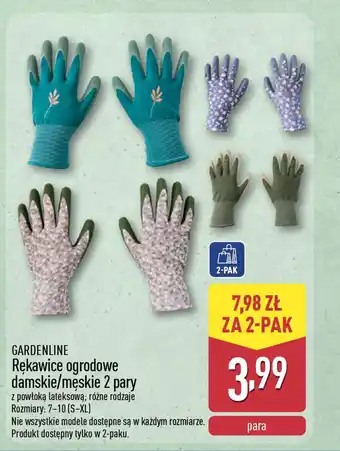ALDI Gardenline rekawice ogrodowe damskie/męskie oferta