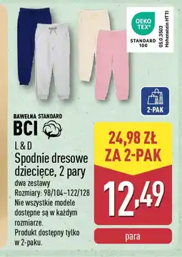 ALDI L&D Spodnie dresowe dziecięce oferta