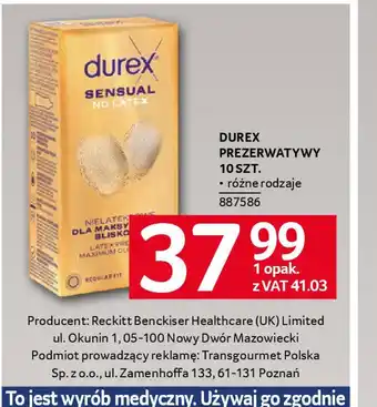Selgros Durex Prezerwatywy oferta