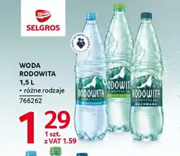Selgros Woda rodowita oferta