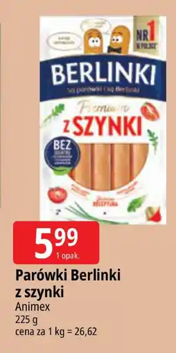 E.Leclerc Parówki Berlinki z szynki Animex oferta