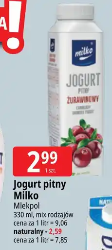 E.Leclerc Jogurt pitny żurawinowy Milko oferta