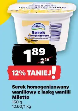 Netto Serek homogenizowany waniliowy z laską wanilii Miletto oferta