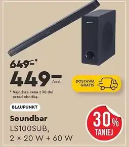 Biedronka Soundbar LS100SUB, 2 x 20 W + 60 W oferta