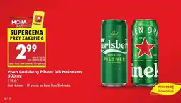 Biedronka Piwo Carlsberg Pilsner lub Heineken, 500 ml oferta