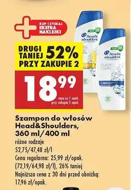 Biedronka Szampon do włosów Head Shoulders 360 ml 400 ml oferta