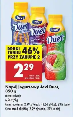 Biedronka Napój Jogurtowy Jovi Duet 350 g oferta