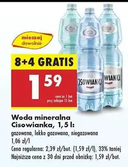 Biedronka Woda mineralna Cisowianka, 1,5 l oferta