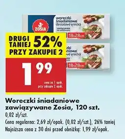 Biedronka Woreczki śniadaniowe zawiązywane Zosia, 120 szt oferta