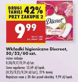 Biedronka Wkładki higieniczne Discreet, 50/52/60 szt oferta