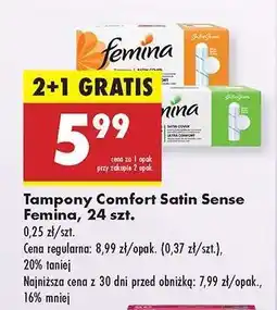 Biedronka Tampony Comfort Satin Sense Femina, 24 szt oferta