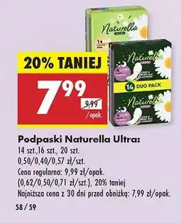 Biedronka Podpaski Naturella Ultra oferta
